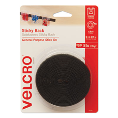 VELCRO® Brand Industrial-Strength Heavy-Duty Fasteners with Dispenser Box,  2 x 15 ft, Black