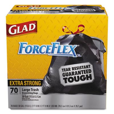 Glad 30 Gal. ForceFlexPlus Black Drawstring Large Outdoor Trash