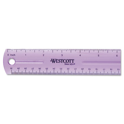 Universal UNV59022 Clear Plastic Ruler, Standard/Metric, 12